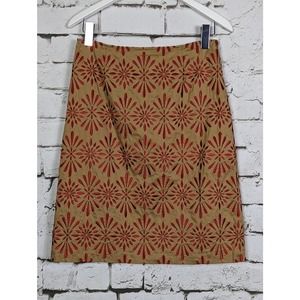 Talbots Tan and Red Pencil Skirt